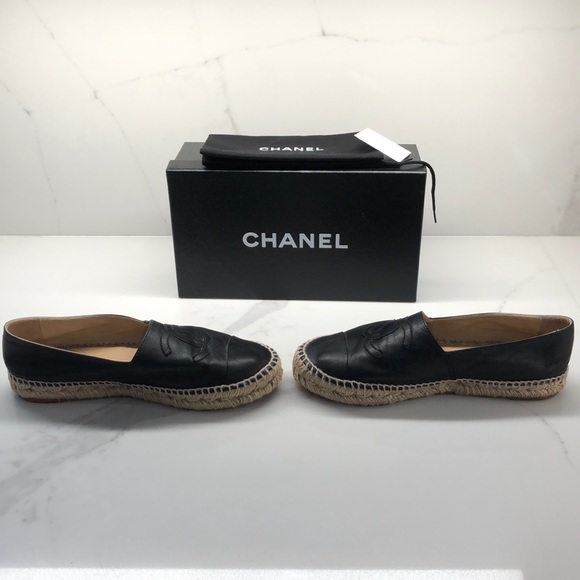 Chanel Espadrilles CC Black Lambskin. Size 40 - Picture 7 of 14